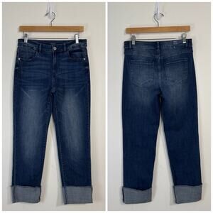 NWT J. Jill Denim High Rise Cuff Straight Leg Jeans Size 4 Portland Wash